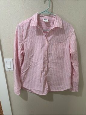 GAP Pink Striped Button Down Shirt